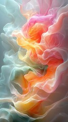 Dreamy Pastel Swirls Phone Wallpaper  Soft Pink Orange  Blue & Green Abstract Background

