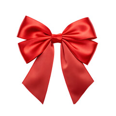 red ribbon isolated on transparent background, in PNG format..