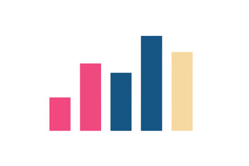 vector illustration of growing profit chart isolated on white background