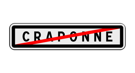 Panneau de sortie de Craponne, Rhône, Auvergne-Rhône-Alpes