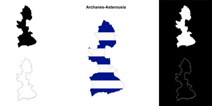 Archanes-Asterousia blank outline map set