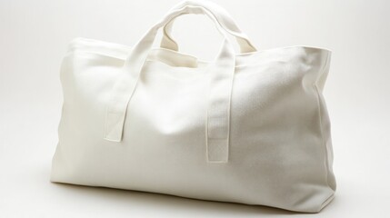 Obraz premium White canvas tote bag studio shot, simple background, product photography