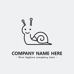 Snail illustration black and white for logo company vector image
