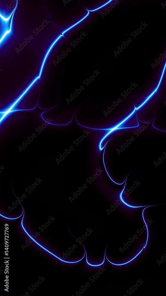 Leinwandbilder blue energy light strings or waves vertical background with flares and backlighting. usable as futur