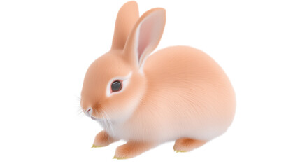 Fototapeta premium A close up of a soft and adorable rabbit with large ears pink nose and alert eyes looking peaceful and content in its surroundings