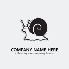Snail illustration black and white for logo company vector image
