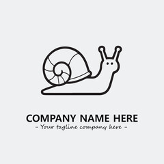 Snail illustration black and white for logo company vector image
