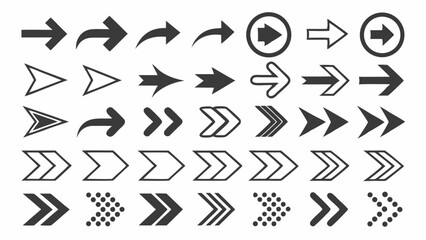Premium Arrow Icon Collection, Versatile Vector Arrows for Navigation, Design, and Directional Art Projects