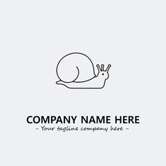 Snail illustration black and white for logo company vector image

