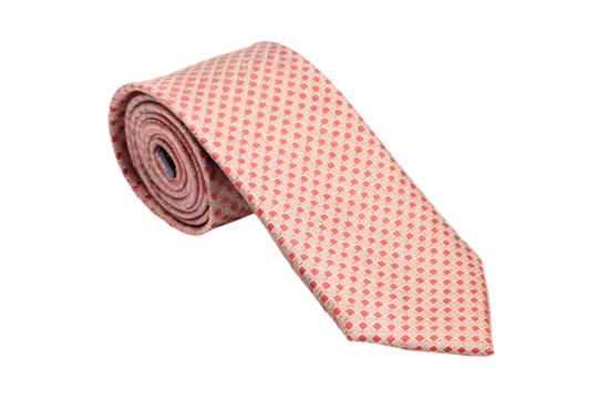 Elegant Light Red Tie with Subtle Square and Line Design for Formal Wear.