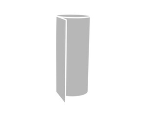 Abstract minimalist illustration of a rolledup cylinder, suggesting potential, new beginnings, or unfolding possibilities.  Perfect for concepts related to growth, development, or the future.