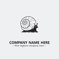 Snail illustration black and white for logo company vector image
