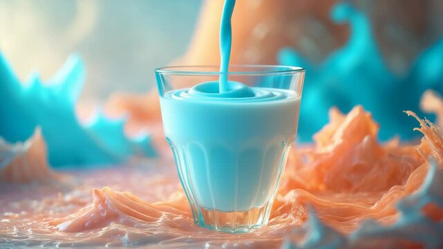 Ayran - yogurt-based beverage served in a clear glass cup