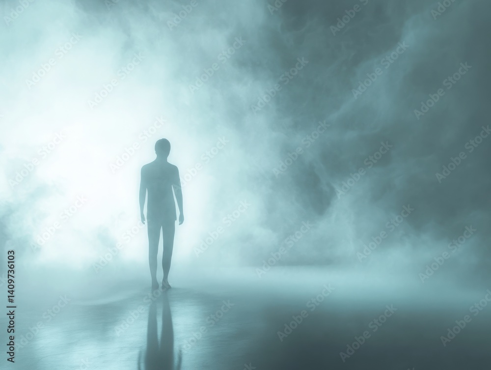Fototapete surreal light background with a pushing shimmer fog effect