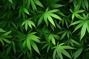 Fototapeta premium Lush green plants with dense exotic foliage space for relaxation and inspiration in a tranquil indoor environment