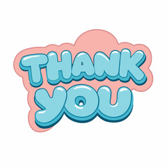 thank you 3d text vector illustration