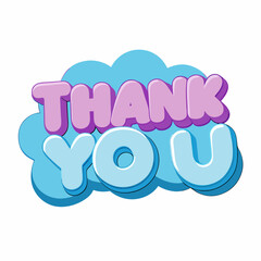 thank you 3d text vector illustration