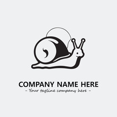 Snail illustration black and white for logo company vector image
