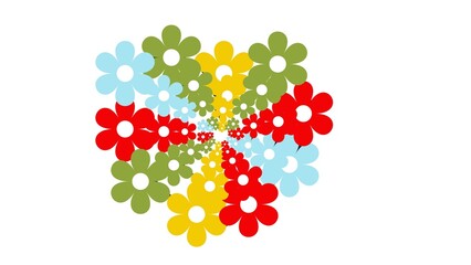 autism heart flower design in 4 colors