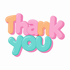thank you 3d text vector illustration