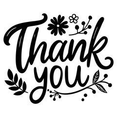thank you handwriting vector illustration