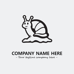 Snail illustration black and white for logo company vector image
