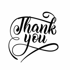 thank you handwriting vector illustration