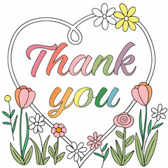 thank you handwriting vector illustration