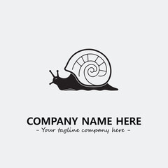 Snail illustration black and white for logo company vector image

