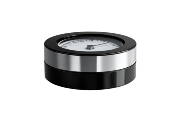 Elegant black and silver kitchen timer precise timekeeping for cooking on transparent background