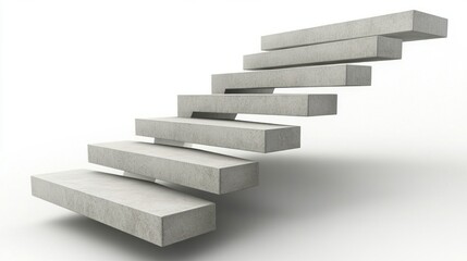 Fototapeta premium Abstract Concrete Staircase: Ascent, Progress, and Ambition