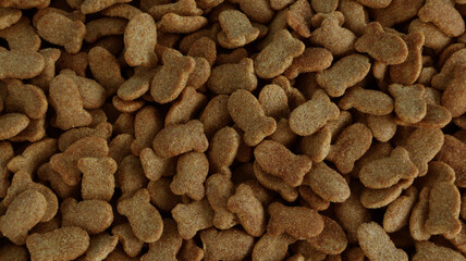 Full screen of fish shaped cat or dog food