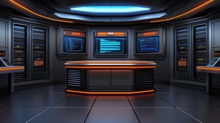 Fototapeta premium Machine learning model training facility data center digital environment high-tech space futuristic concept