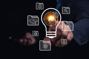 Ai innovation showcase technology hub visual environment close-up conceptual thinking