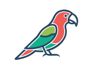 Colorful cartoon parrot illustration against a white background. A vibrant, stylized illustration of a parrot.  