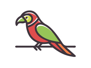 Colorful cartoon parrot illustration against a white background. A vibrant, stylized illustration of a parrot.  