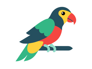 Colorful cartoon parrot illustration against a white background. A vibrant, stylized illustration of a parrot.  
