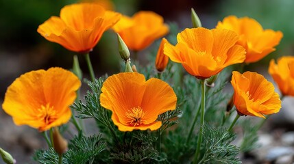 Obraz premium California Poppy Enhancing Sleep and Mood with Coastal Herb Vibes