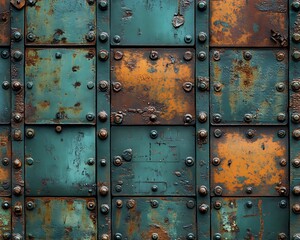Rusty Metal Panels Wall Texture