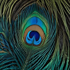 Obraz premium peacock feather close up
