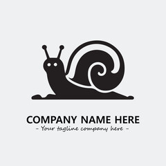 Snail illustration black and white for logo company vector image
