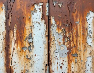 Fototapeta premium Rusted sheet metal with peeling paint.