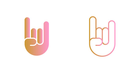 Fototapeta premium Sign of the Horns Icon Design