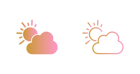 Sun Behind Small Cloud Icon Design