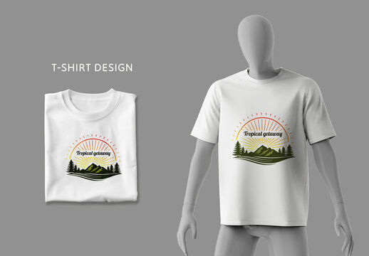 Relaxed Fit Tropical Getaway Tshirt for Lounging