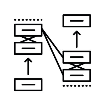Transformer black line icon for digital and print projects.