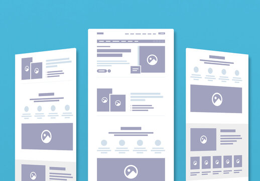 Website Wireframe Template for Landing Page Design