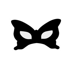Silhouette superhero mask vector icon set