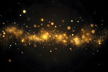 A stunning abstract background of shimmering golden particles creating a magical and festive atmosphere, ideal for celebrations and design projects.