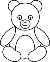 Obraz premium Teddy Bear Icon Line Art | Cute Toy, Plush & Nursery Animal Vector
